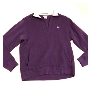 Lacoste men’s purple quarter-zip sweater - size 6